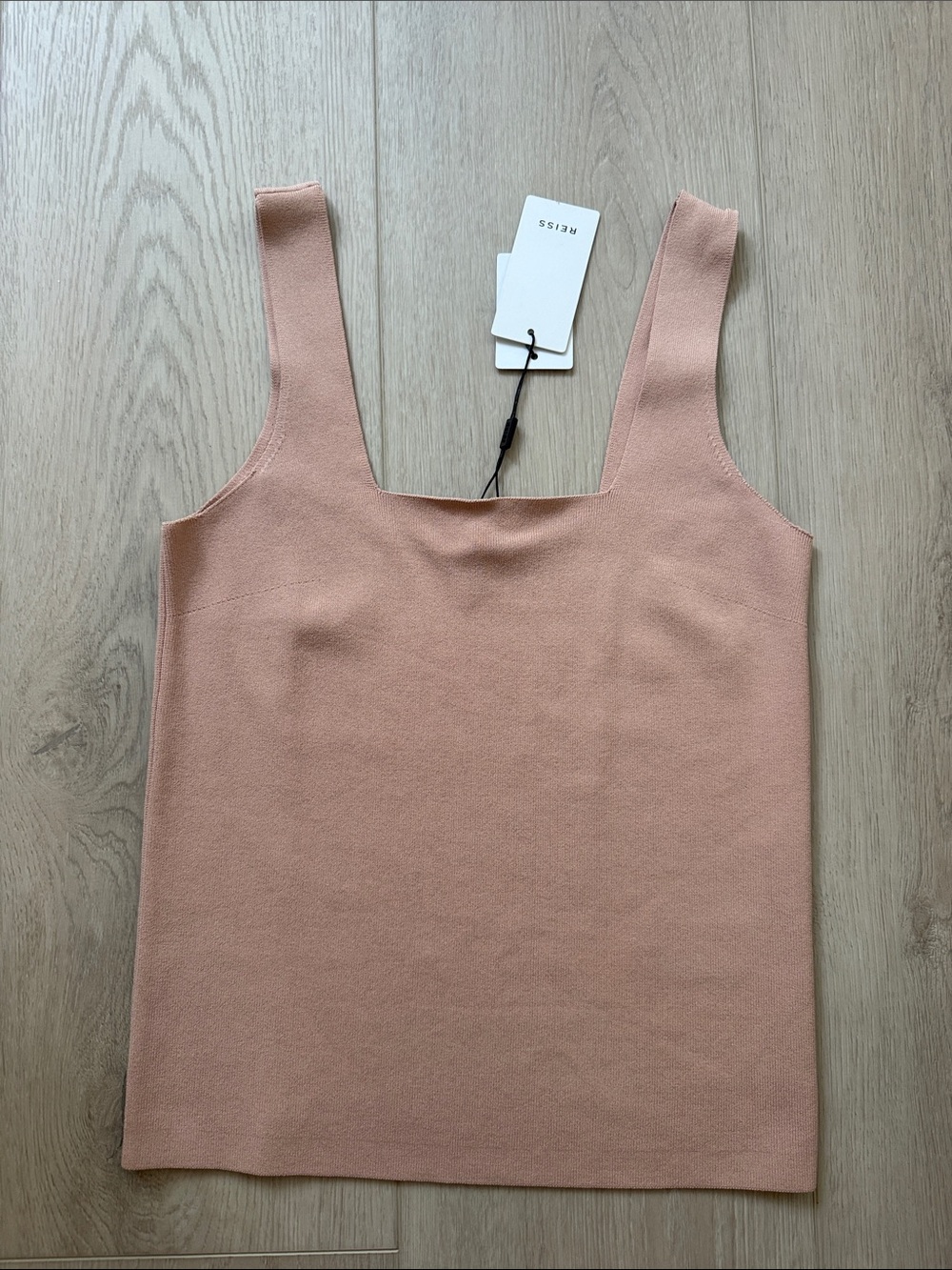 Reiss Blush Square-Neck Knit Tank Top